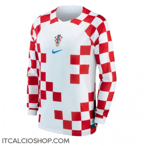 Croazia Prima Maglia Mondiali 2022 Manica Lunga